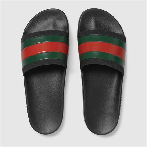 gucci sandals black rubber.